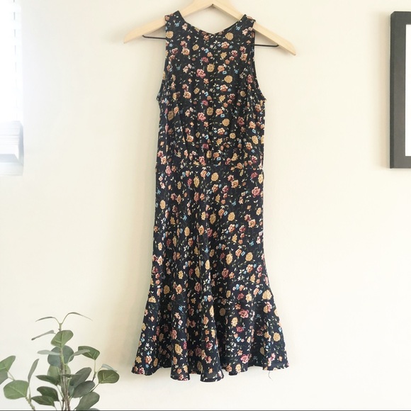 J. Crew Mercantile Floral Ruffle Hem Dress Size 00 - Picture 1 of 13